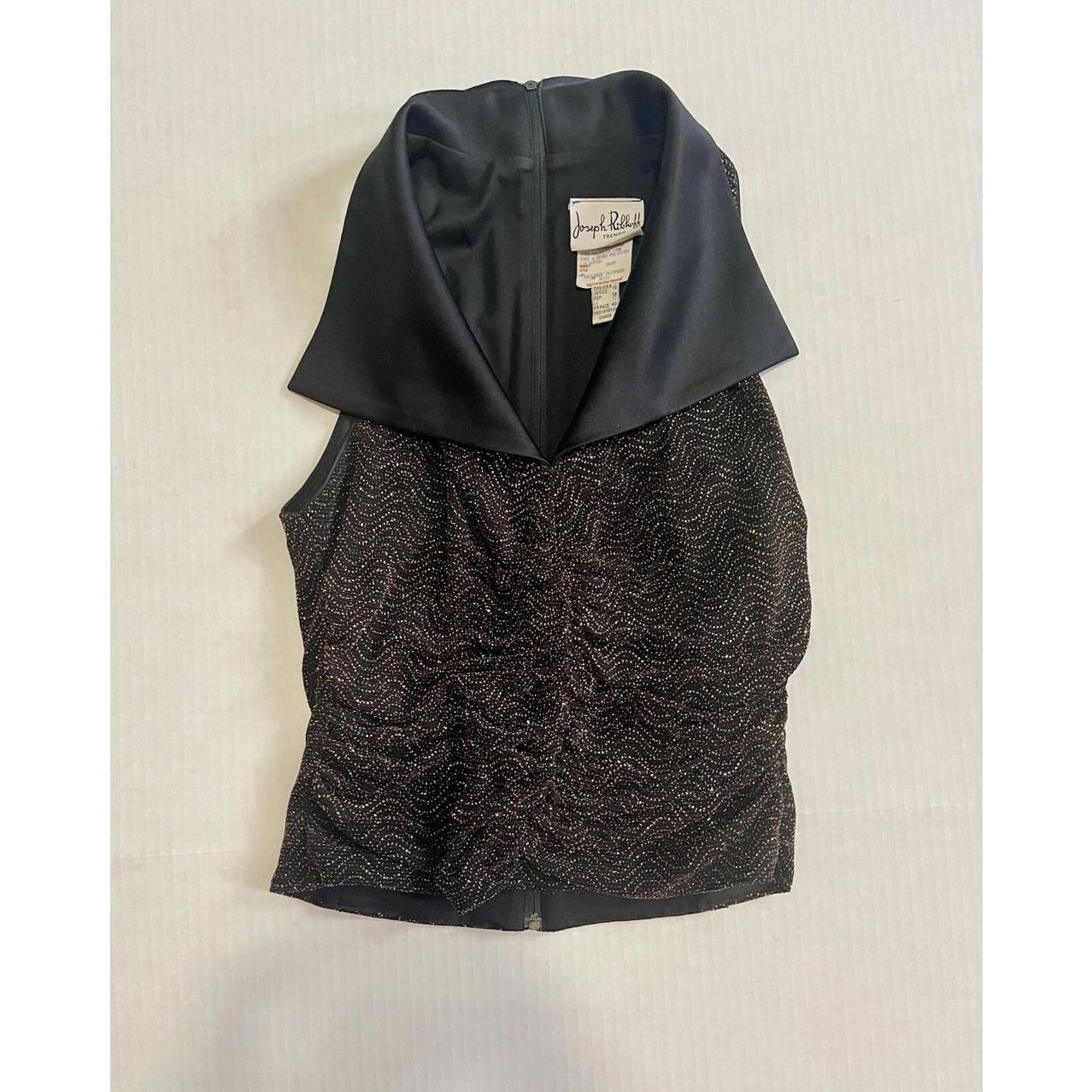 Joseph Ribkoff Size 10 Black Sparkly Shift With Large Collar Vintage